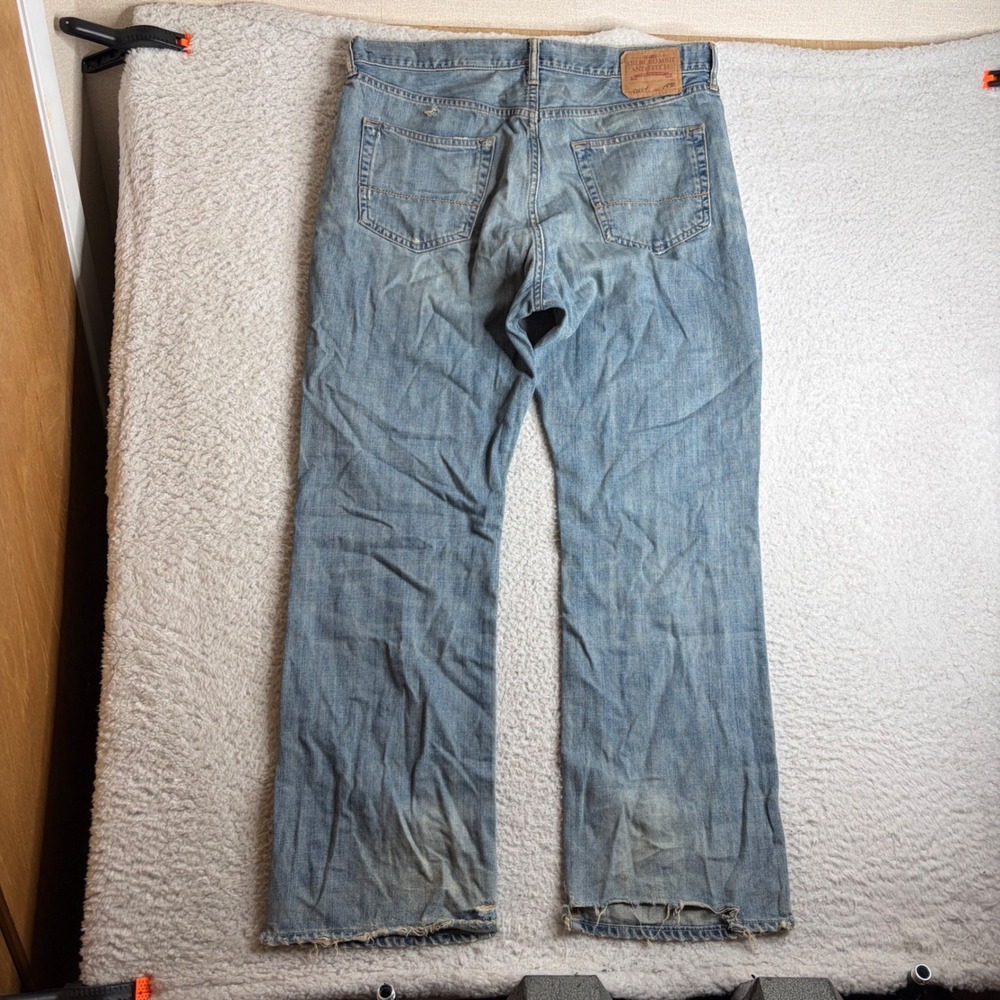 Abercrombie and Fitch Mens Blue bootcut Extra Heavy Ounce Denim 36x32 (38x32)